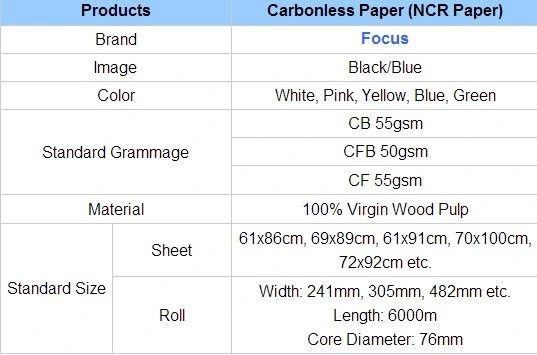 Image lisse Auto-copie bleue du papier NCR Jumbo Rolls 1