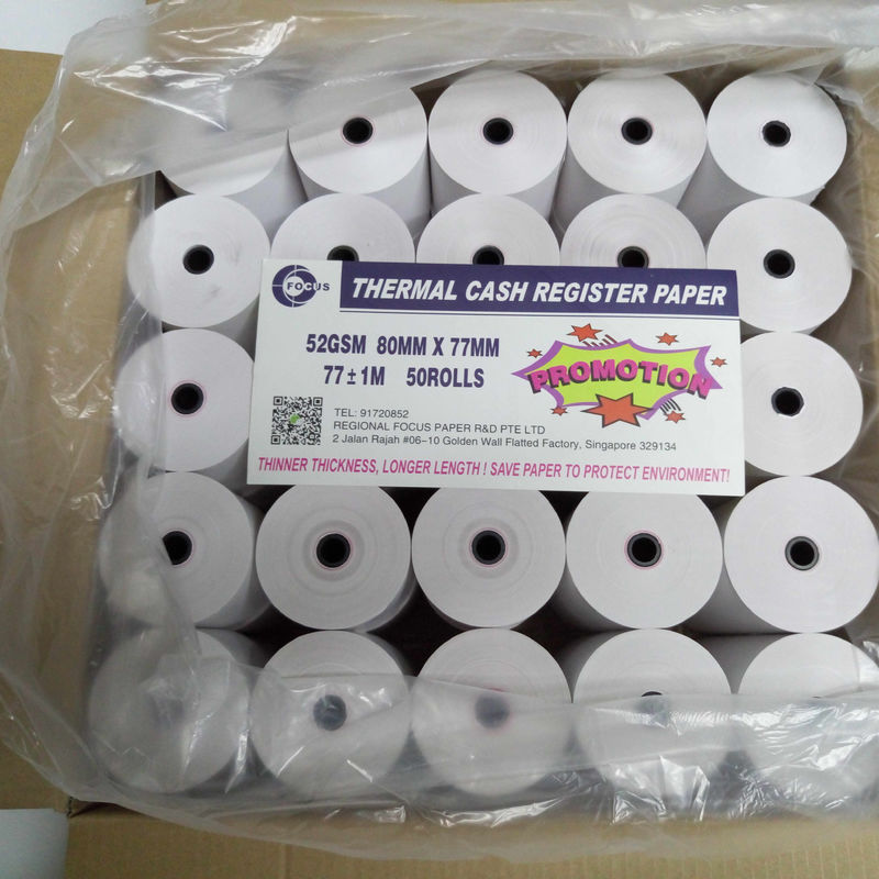 BPA-Free Thermal Paper Roll for POS – Virgin Wood Pulp, High Smoothness & Long Image Retention – Export Quality from China