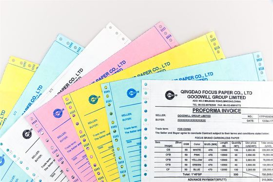 Papier NCR sans carbone avec une bonne blancheur et une bonne intensité d'image